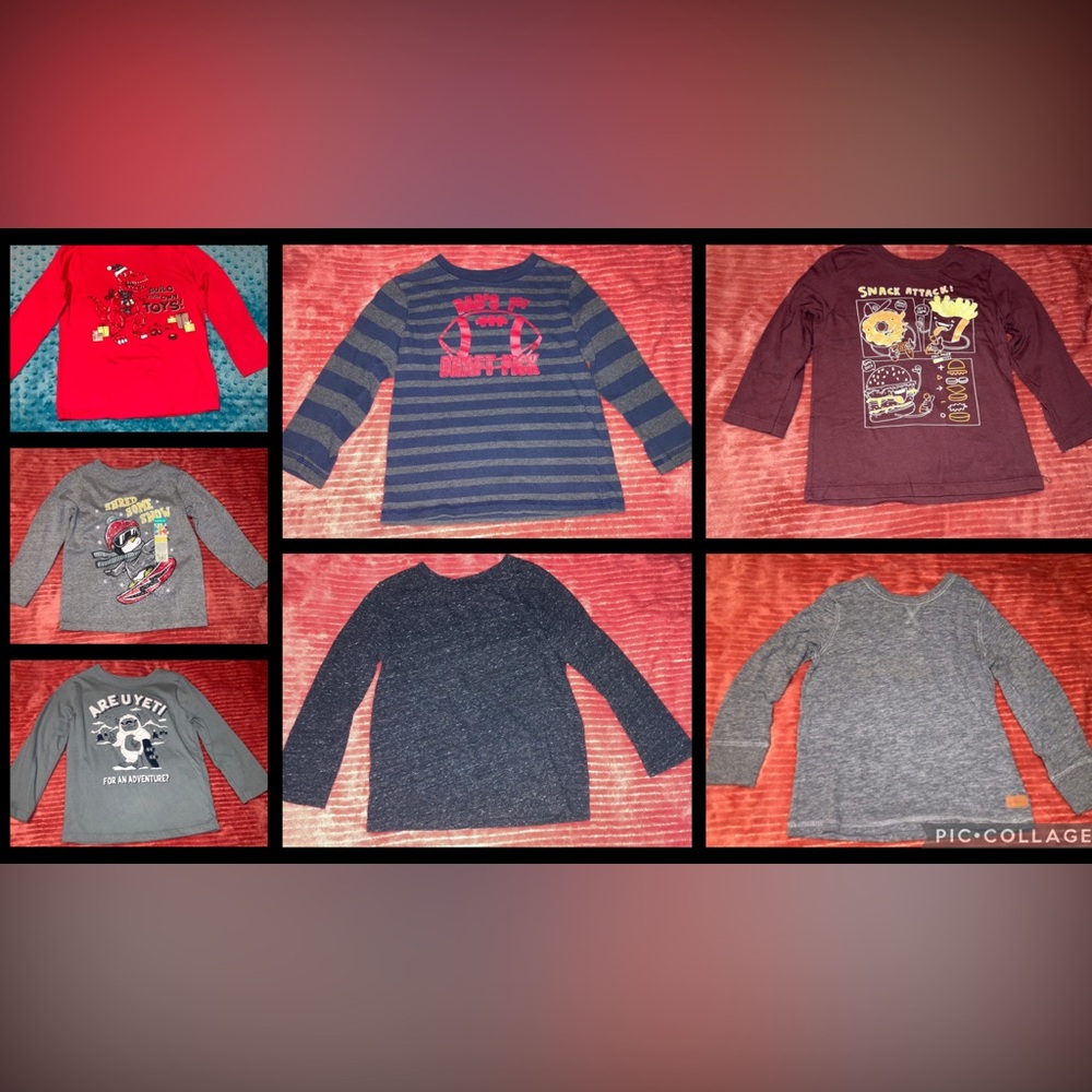 7 piece bundle of Multiple brands of little boys 3T Long-sleeve T-Shirts